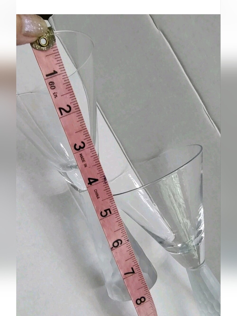 Artland Prescott Wine Martini Glass Frosted Honeycomb Stem Pedestal Set 2 EUC - Picture 8 of 9